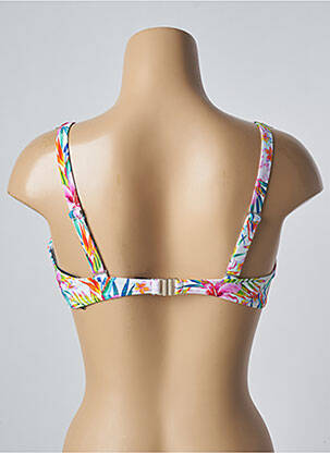 Sutien de costum de baie elasticitate sutien balconet cu decolteu înalt alb SUN PROJECT femeie
