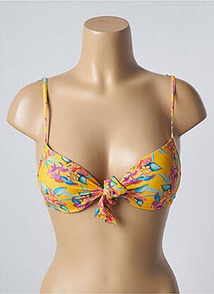 Sutien de costum de baie elasticitate top sutien push-up galben SUN PROJECT femeie