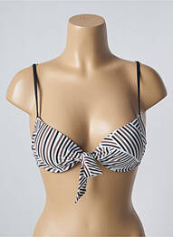 Sutien de costum de baie elasticitate top sutien push-up negru SUN PROJECT femeie