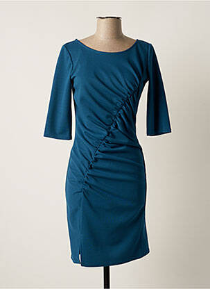Rochie scurtă mâneci 3/4 mâneci 3/4 albastru FILLE A SUIVRE femeie