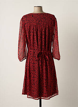 Rochie midi imprimeu floral mâneci 3/4 roșu CHRISTINE LAURE femeie