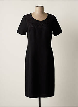 Rochie midi țesătură crep mâneci scurte negru GEVANA femeie