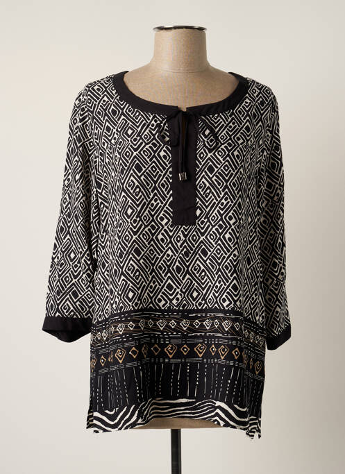 Tunică mâneci lungi guler rotund negru BARBARA LEBEK femme