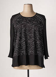 Top guler rotund mâneci 3/4 negru GRIFFON femme