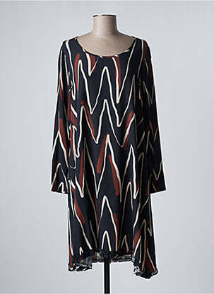 Rochie midi imprimeu fantezie mâneci lungi negru G!OZE femeie