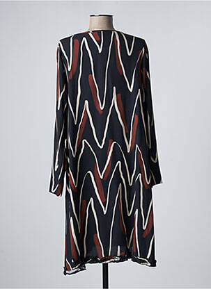 Rochie midi imprimeu fantezie mâneci lungi negru G!OZE femeie