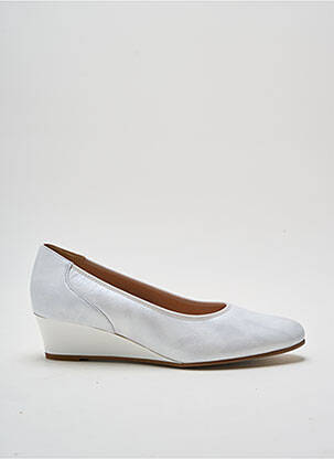 Pantofi cu toc material neted toc de 4 la 6 cm alb OMBELLE femme