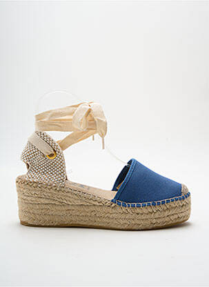Espadrile țesătură pânză toc de 7 la 9 cm albastru LA MAISON DE L'ESPADRILLE femeie
