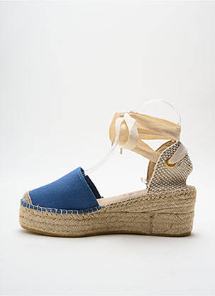 Espadrile țesătură pânză toc de 7 la 9 cm albastru LA MAISON DE L'ESPADRILLE femeie