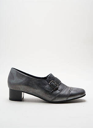 Mocasini material neted toc de 4 la 6 cm gri OMBELLE femeie
