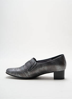 Mocasini material neted toc de 4 la 6 cm gri OMBELLE femeie