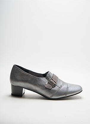 Mocasini material neted toc de 4 la 6 cm gri OMBELLE femeie