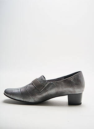 Mocasini material neted toc de 4 la 6 cm gri OMBELLE femeie
