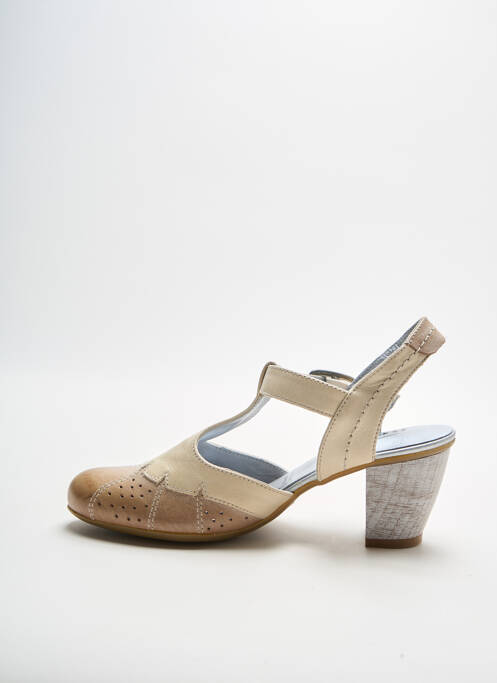 Sandale/Pantofi decupați bej ARTIKA SOFT femeie