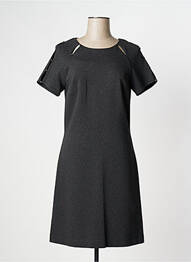 Rochie midi închidere cu fermoar la spate mâneci scurte gri EVA KAYAN femme