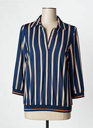 Top elasticitate mâneci 3/4 albastru K-DESIGN femme