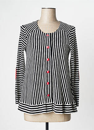 Vestă cu mâneci lungi negru POUPEE CHIC femeie