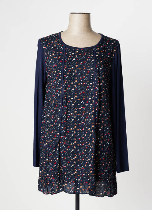 Tunică mâneci lungi albastru POUPEE CHIC femeie