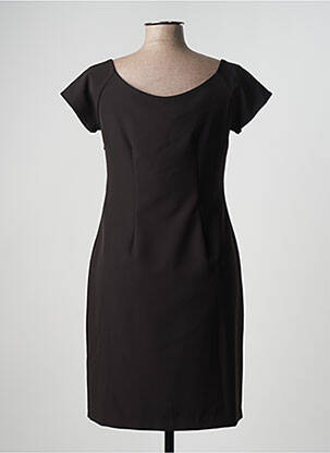 Rochie midi imprimeu fantezie mâneci scurte negru FUEGO WOMAN femeie