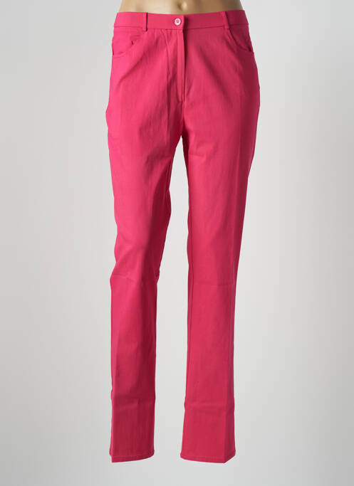 Pantalon slim țesătură poplin mărime normală roz GEVANA femme