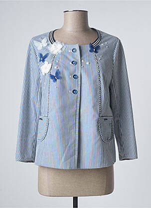 Jachete elegante buzunare albastru POUPEE CHIC femeie