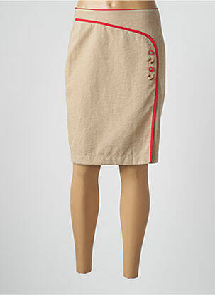 Fustă midi bej POUPEE CHIC femeie