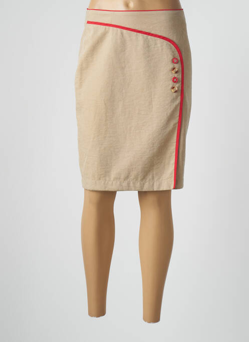 Fustă midi bej POUPEE CHIC femeie