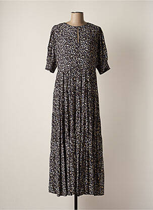 Rochie lungă imprimeu fantezie mâneci scurte negru SCOTCH & SODA femeie