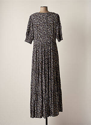 Rochie lungă imprimeu fantezie mâneci scurte negru SCOTCH & SODA femeie