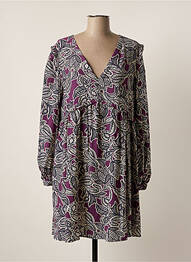 Rochie midi imprimeu fantezie mâneci lungi violet GRACE & MILA femeie