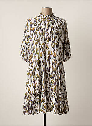 Rochie midi țesătură crep mâneci scurte alb SCOTCH & SODA femeie
