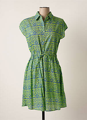 Rochie midi imprimeu fantezie mâneci scurte verde IT HIPPIE femeie