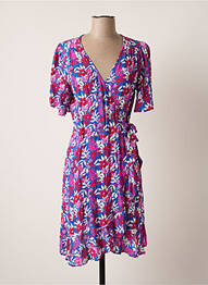 Rochie midi imprimeu floral mâneci scurte albastru ESCANDELLE femeie