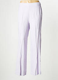 Pantalon larg croială fluidă talie înaltă violet GRACE & MILA femeie