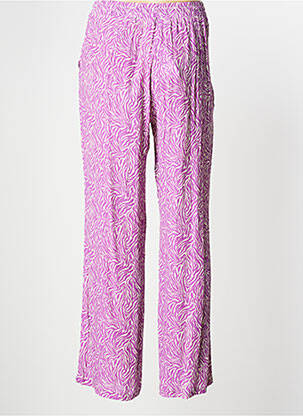 Pantalon larg țesătură crep talie înaltă violet ESCANDELLE femeie