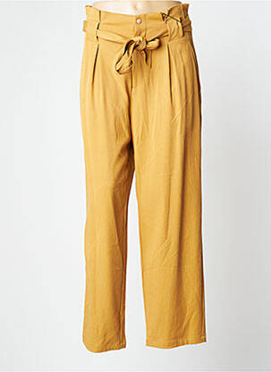 Pantalon larg buzunare talie înaltă galben MAISON SCOTCH femeie
