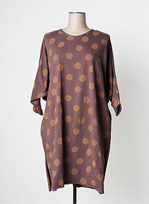 Rochie midi mâneci 3/4 mâneci 3/4 maro KEDZIOREK femeie