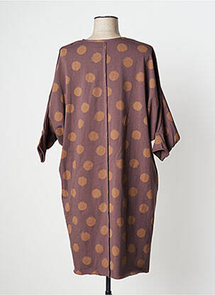 Rochie midi mâneci 3/4 mâneci 3/4 maro KEDZIOREK femeie