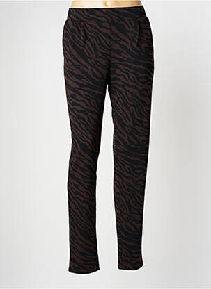 Pantalon slim talie elastică mărime normală maro ICHI femeie
