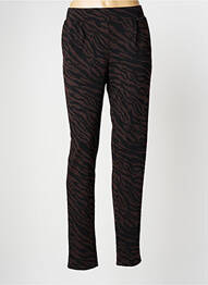 Pantalon slim talie elastică mărime normală maro ICHI femeie