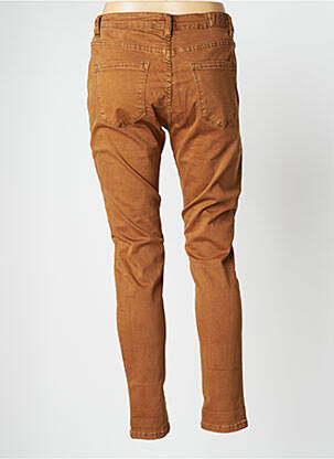 Pantalon slim țesătură poplin mărime normală maro BROADWAY femeie