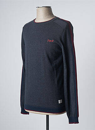 Pulover elasticitate mâneci lungi albastru JACK & JONES bărbat