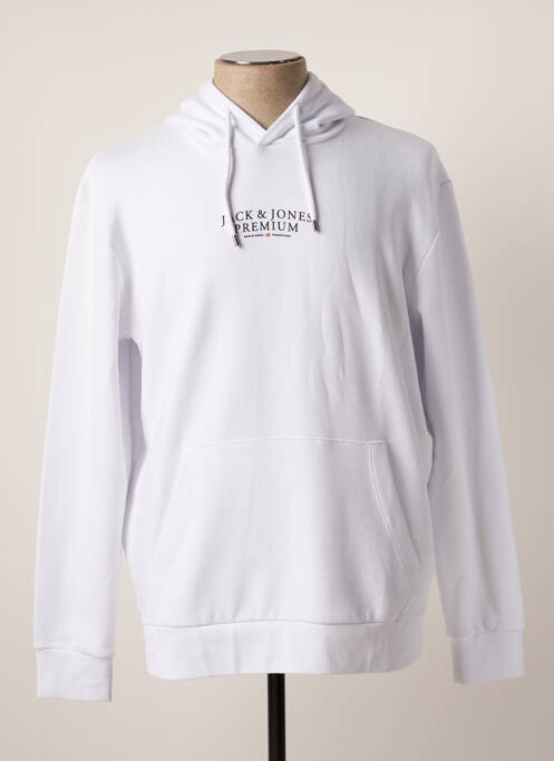 Hanorac cu glugă alb JACK & JONES bărbat