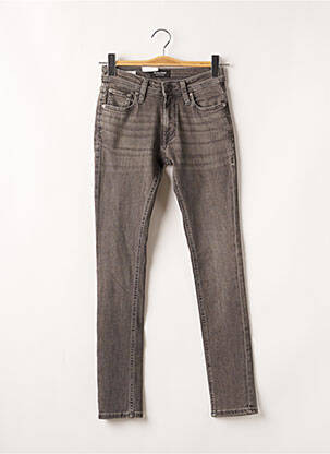 Blugi skinny broderie cu nituri talie joasă gri JACK & JONES bărbat