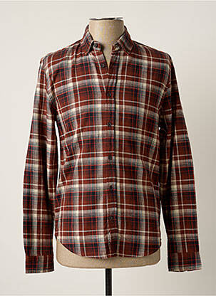 Cămașă cu mâneci lungi maro BONOBO bărbat