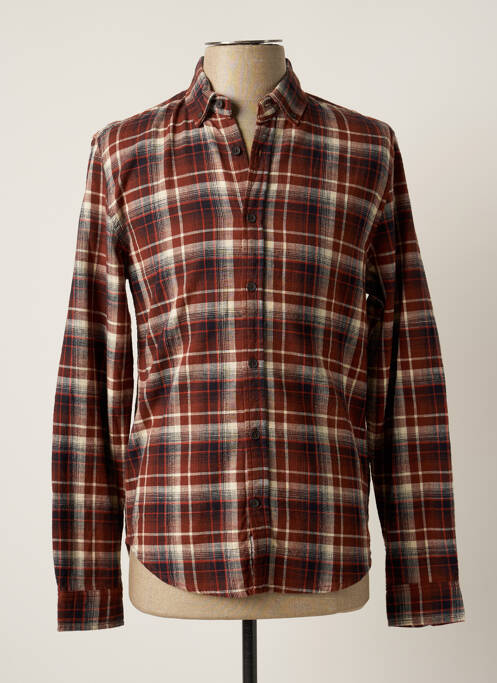 Cămașă cu mâneci lungi maro BONOBO bărbat