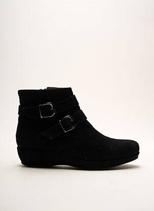 Botine/ghete nubuc toc plat până la 3 cm negru ACCESSOIRE DÉTENTE femeie