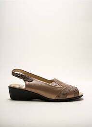 Sandale/pantofi decupați semi compensat toc de 4 la 6 cm maro ARTIKA SOFT femme