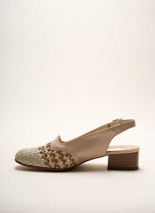 Sandale/Pantofi decupați bej ARTIKA SOFT femeie