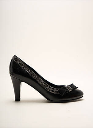 Pantofi cu toc țesătură satinată toc de 7 la 9 cm negru SOULIERS EVELIN'S femeie